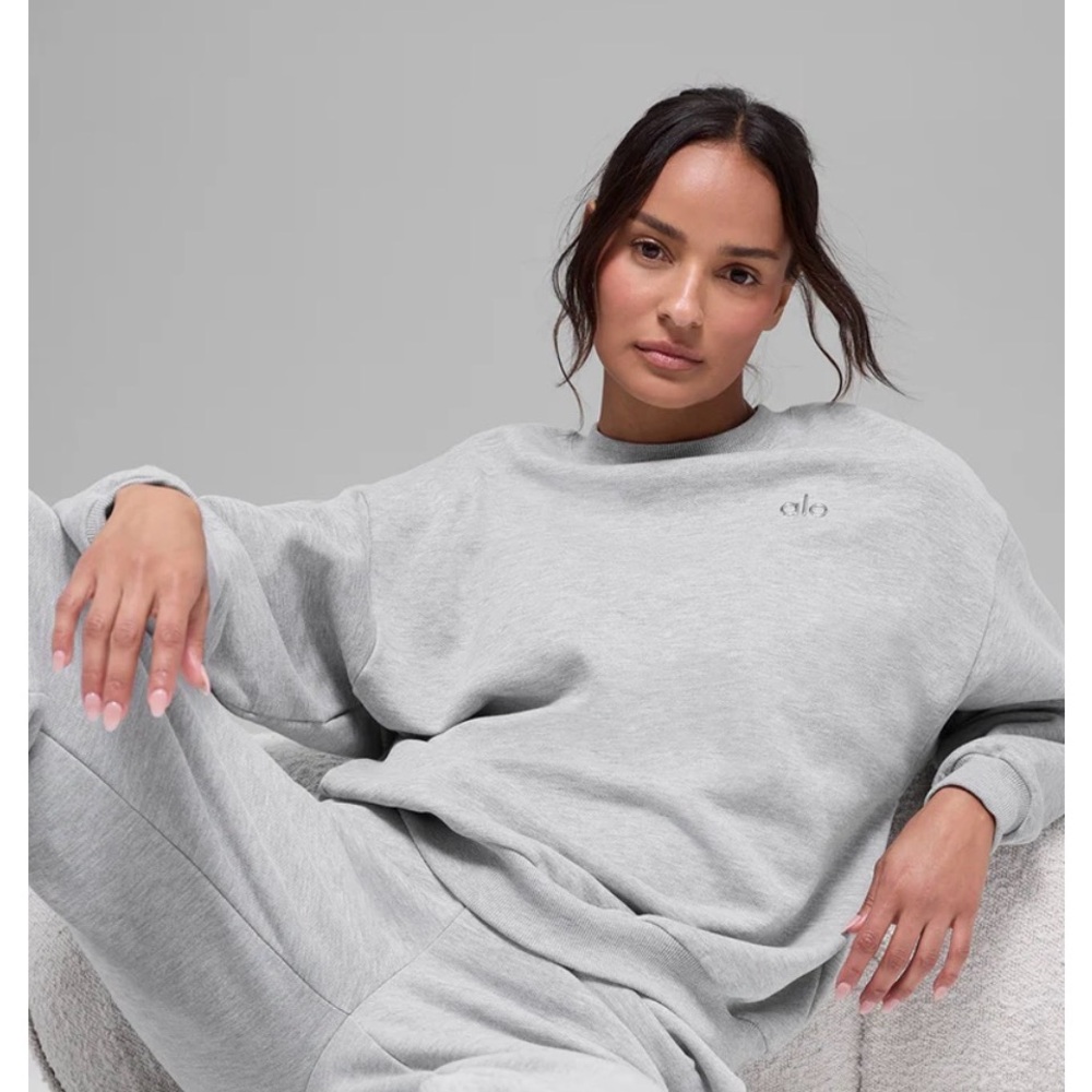Alo Accolade Crew Neck Pullover in Athletic Heather Grey Size XL - Picture 3 of 7